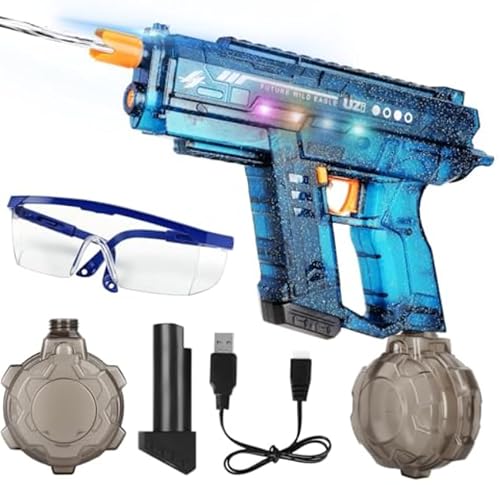 KIMIGO Elektrische Wasserpistole,Wasserpistole Elektrisch mit Automatische Wasseraufnahme,7-10m Reichweite,800ml Großem Kapazität,Cooles LED-Licht,Automatische und Manuelle 2 Modi von KIMIGO