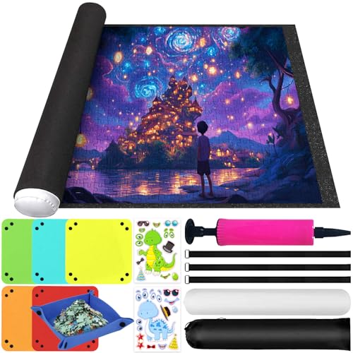 KIMIGO Puzzlematte für Puzzles,Puzzle Matte Rolle,Tragbare Puzzlematte,Jigsaw Mat,Puzzlematte für BIS 1500 2000 3000Teile,Puzzle Aufbewahrung Puzzlematte Zum Rollen,Mat von KIMIGO