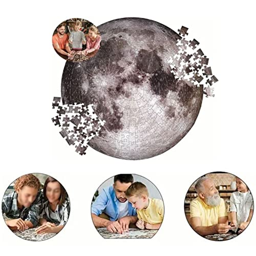 1000 -teiliges Puzzle für Erwachsene, 1000 Stück Puzzle Rätsel Runde Form Verbesserung der Koordination Erwachsene, Space Moon Muster Spielzeugfamilie Spiel Home Wanddekoration von KIMISS