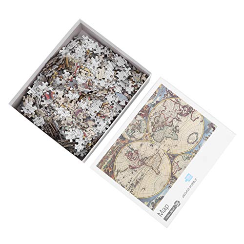 1000 -teiliges Puzzlesen, 1000 Stück Puzzle Bildung Konzentration Rätsel World Map Training Bild Spielzeuggeschenk -Versammlung Landschaftsspiel für Erwachsene Teenager ((Karte)) von KIMISS