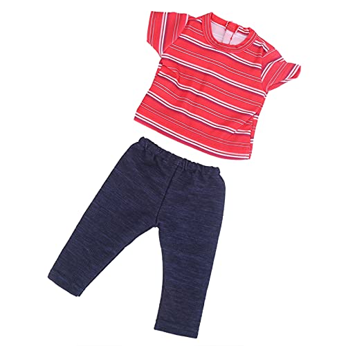 18 Zoll Puppe, 18 -Zoll -Kleidung Outfit Neugeborene Babypuppen Kleidungsstück Geburtstag Gifted White Stripe für (Qd18-059 rot und weiße Muster) von KIMISS