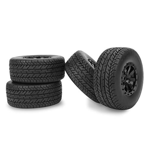 4pcs RC Short, Reifenrad Zubehör Fit Traxxas Slash 4x4 Course Truck Tire 1 10 RC Reifen für Traxxas Slash (10044) von KIMISS