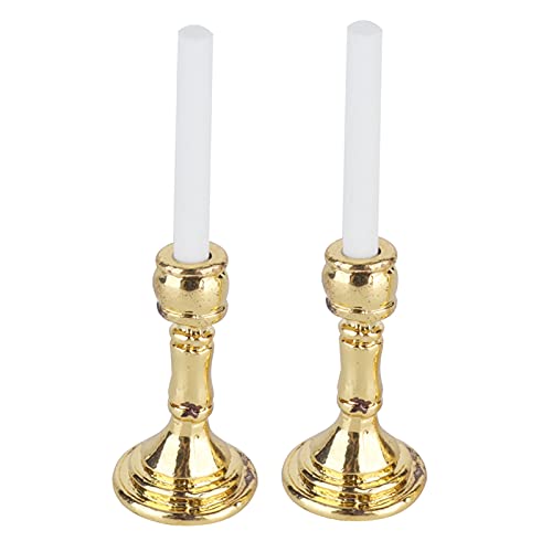 Dollhouse Golden Candlestick, 1 Paar 1:12 Miniaturen Candlestick, Dekor -simulierte Spielzeugdekoration für den Innenraum -Enthusiasten Dollhouse Golden Candlestick, 1 Paar 1:12 Miniaturen Candlestick, Dekor -simulierte Spielzeugdekoration für den Innenraum -Enthusiasten von KIMISS