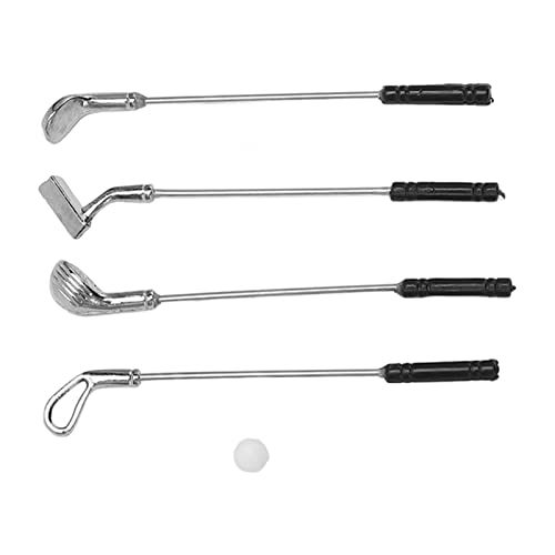 Dollhouse Golfing, 5pcs Club 1:12 Kunststofflegierung Langlebiger Golf, 5 Stück Hochsimulierung Miniatur -Dekor Exquisite Mini Size Clubs für DIY von KIMISS