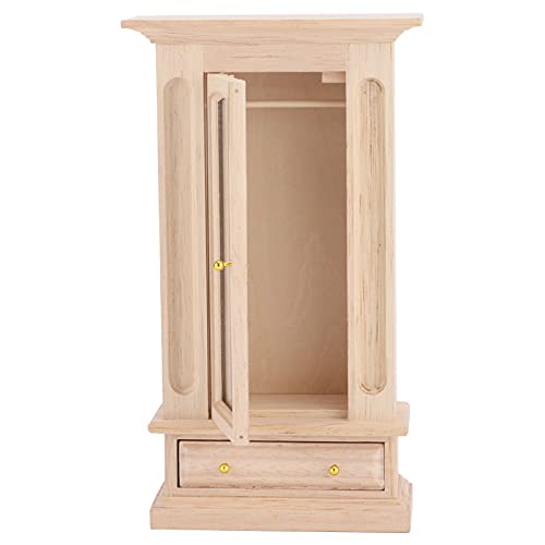 Dollhouse Holzgarderobe, 1:12 mit Spiegelgarderobe, Lity Möbel Schlafzimmer Dekoration für Puppenliebhaber Dollhouse Holzgarderobe, 1:12 mit Spiegelgarderobe, Lity Möbel Schlafzimmer Dekoration für Puppenliebhaber von KIMISS