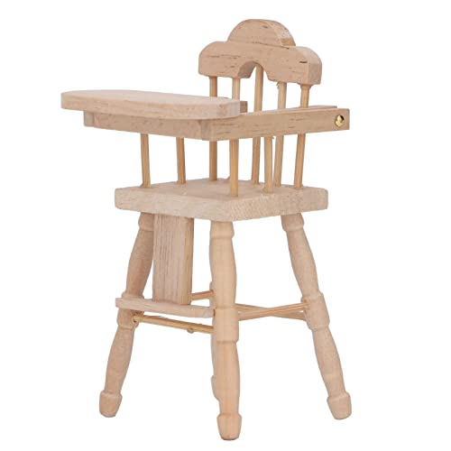 Dollhouse Kleinkind Speisesuhl, 1 12 Lebensechter Faltbarer Stuhl Baby, Feine Arbeitskunst 112 Möbel Miniaturmodell Birch Wood Schöne Dekoration für Sammlung von KIMISS