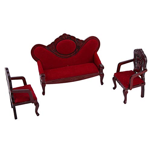 Dollhouse Miniaturen, 1:12 Puppensimulationshaus Wohnzimmer Miniaturen, Puppensofa Couch Möbelzubehör Möbel, für Home Dollhouse Miniaturen, 1:12 Puppensimulationshaus Wohnzimmer Miniaturen, Puppensofa Couch Möbelzubehör Möbel, für Home von KIMISS