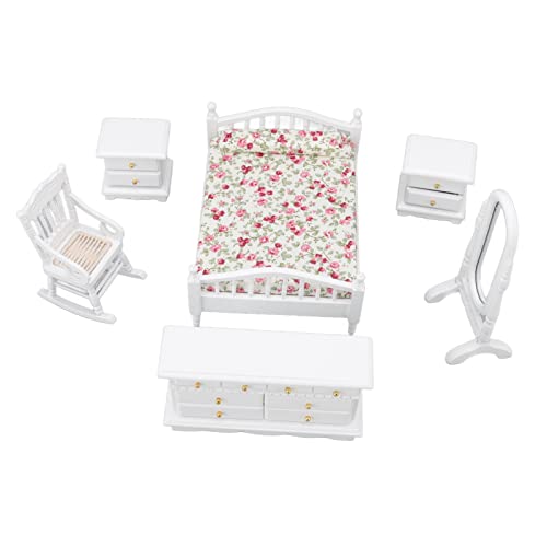 Dollhouse Möbelset, 6 -pcs -Schlafzimmer 1:12 Skala Miniatur -Set, Exquisite DIY -Simulation Holzpuppenhaus Accessoires für Innenkinder Dollhouse Möbelset, 6 -pcs -Schlafzimmer 1:12 Skala Miniatur -Set, Exquisite DIY -Simulation Holzpuppenhaus Accessoires für Innenkinder von KIMISS