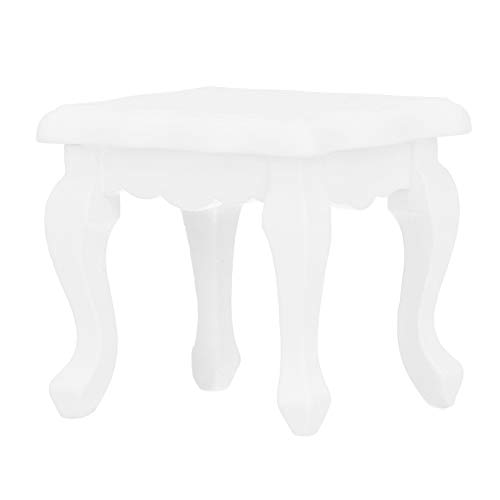 KIMISS 1/12 Dollhouse Miniatur White Teatable Couchtisch - Holz Wohnzimmer Möbelzubehör für Dollhouse Dekoration von KIMISS