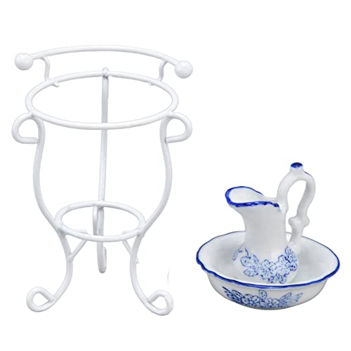 KIMISS 1:12 Dollhouse Washbeer Stand mit Wasserkocher und Becken - Realistische und Exquisite Badezimmerzubehör für Miniaturhäuser KIMISS 1:12 Dollhouse Washbeer Stand mit Wasserkocher und Becken - Realistische und Exquisite Badezimmerzubehör für Miniaturhäuser von KIMISS