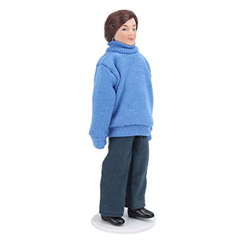 KIMISS 1:12 Dollhouse Young Man Figur - Miniaturporzellanpuppe mit Blauem Pullover für Puppenhausdekorationen KIMISS 1:12 Dollhouse Young Man Figur - Miniaturporzellanpuppe mit Blauem Pullover für Puppenhausdekorationen von KIMISS