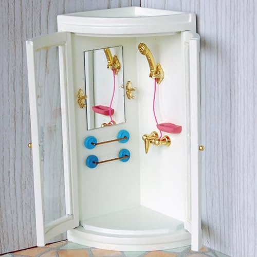 KIMISS 1:12 Mini Mini Hölzernes Dollhouse Duschzimmer Accessoire für Pollhouse Decor und DIY -Szene Kreation von KIMISS