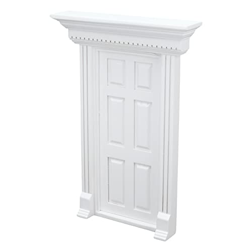 KIMISS 1:12 Miniaturpuppenhaus-Holztür-charmanter Eingang des Flachflats für Dollhouse-Möbel und Rollenspiele (White) von KIMISS
