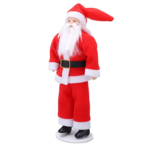 KIMISS 1:12 Puppenhaus Weihnachtsmann, 17 cm Drehbares Mini-Puppenhaus aus Keramik, Weihnachtsmann, Dorf, Weihnachtsmann mit Standfuß für Puppenhaus-Dekoration von KIMISS