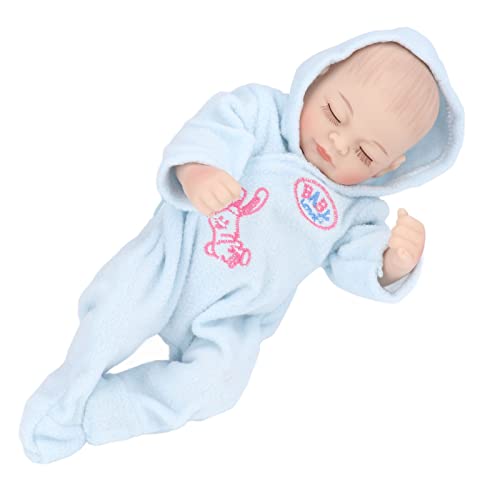 KIMISS 10 Zoll Wiedergeborenes Babypuppen - Weiche Silikon -lebensee Puppe mit Zarten Gesichtszügen und Waschbarem Pyjamas für das Fantasievolle Spiel (10 Zoll großer Blauer Junge mit geschlossenen) von KIMISS