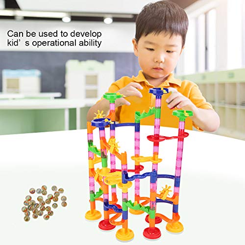 KIMISS 105pcs Plastic Pathway Brick Toy Set mit Rollenden Bällen - Kreative Bauspielzeug für die Motorische Fähigkeiten und Beobachtung (105pcs (678-7)) von KIMISS
