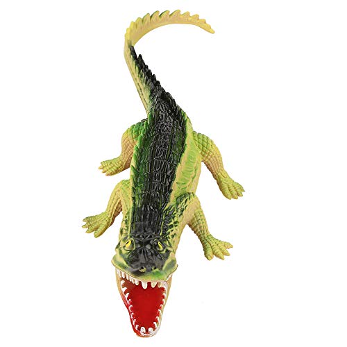 KIMISS 12 Zoll Spielzeug, Tiere Weiche Große Aktion Figur Lustige Simulation Plastik Krokodile Reptilienmodell mit Sound Kids Lerntier für Geburtstagstorte Topper Party Bevorzugt Karnevier (Licht) von KIMISS