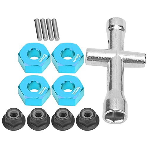 KIMISS 12mm Hex Hub Adapter & M4 Lock -Muttern für 1/10 RC -Autos Premium Aluminium Radkit für eine Verbesserte Leistung Eingestellt (Blue) von KIMISS