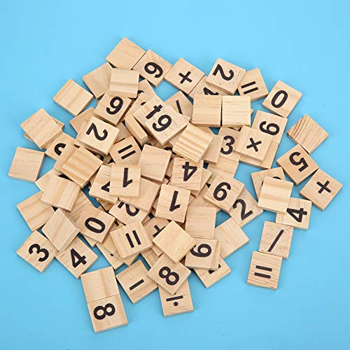 KIMISS 200pcs Holznummer, Kacheln Holzzahlen und 200pcs 0-9 Bildungsholz-Holznummer Fliesen Spiele S für Handwerksspellungsschreiber-Dekoration Spielspielzeuglernen (Digitales Mischen) von KIMISS