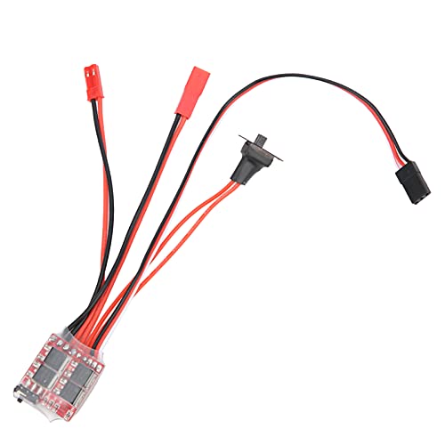 KIMISS 20A ESC -Elektronik -Geschwindigkeits Controller mit Bremse für RC Auto und Bootsmodelle 2kHz nach Vorne und Umgekehrte Kontrolle ((Gebürstete E-Controller)) von KIMISS