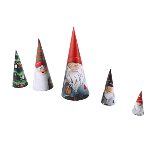 KIMISS 5 -teilige Weihnachts -Matryoshka Zwergpuppensammlung Festliche Nistpuppen für Urlaubsdekoration (300g mit Pinsel) von KIMISS