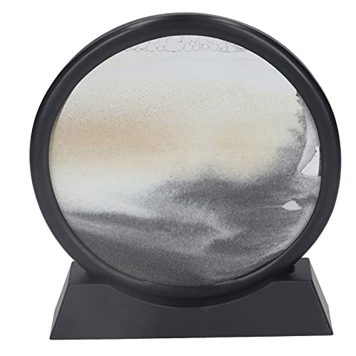 KIMISS 7 "Bewegung Sandkunst Bild - 3D Quicksand Malereidekor für Zuhause und Büro - Entspannende Tiefsee Sandscape für Schreibtischdekoration (Black) von KIMISS