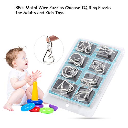 KIMISS 8pcs Metalldraht, und Entwirrung von Rätseln Neun Ketten Ligence Schnalle 8pcs Chinesisches IQ -Ring -Rätsel für Gehirnsets Entsperren Sie Teaser Spielzeugtrick und Erwachsene Sportarten KIMISS 8pcs Metalldraht, und Entwirrung von Rätseln Neun Ketten Ligence Schnalle 8pcs Chinesisches IQ -Ring -Rätsel für Gehirnsets Entsperren Sie Teaser Spielzeugtrick und Erwachsene Sportarten von KIMISS