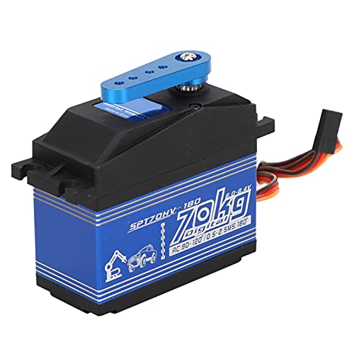 KIMISS Analoges Servo Rc-Auto-Servo, Hohes Drehmoment, Wasserdichtes Metall-Lenkgetriebe für 1/5 Sptzohv180W 70 Kg Fernbedienung, RC-Auto-Spielzeug (Schwarz) von KIMISS