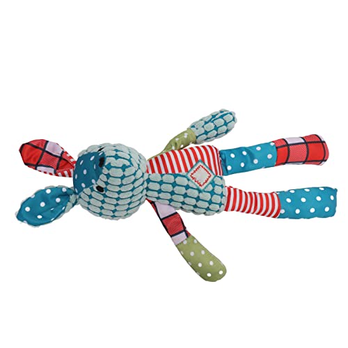 KIMISS Ausgestopfte Puppe, Babysicherheit SüßE Lebhafte Säuglings -Puppe, Plüschtierspielzeug Schlafende Rasseln und Ringe Spielzeug mit Zahnen für Frühe Bildung Schlaf Komfort und (blaues Kaninchen) von KIMISS