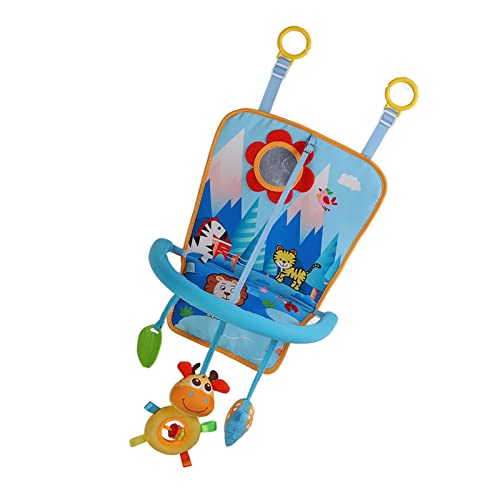 KIMISS Autofahrzeugspielzeug - Weiches Stoff Cartoon -Puzzle mit Austauschbarem Hängsspielzeug, Spiegel und Teether für Kindersitze (Typ 1) von KIMISS