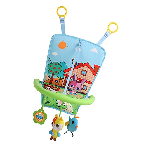 KIMISS Autofahrzeugspielzeug - Weiches Stoff Cartoon -Puzzle mit Austauschbarem Hängsspielzeug, Spiegel und Teether für Kindersitze (Typ 2) von KIMISS