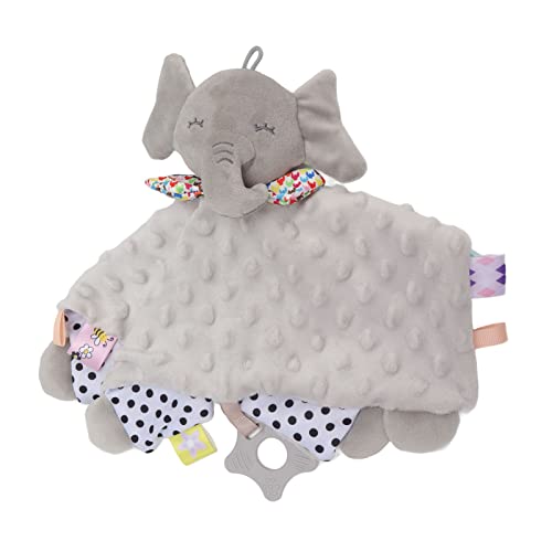 KIMISS Baby Security Decke - Plüschkuscheldecke mit Süßem Tierpuppendesign, Heller Farbe, Weich und Komfortabel für Säuglinge, Tragbare Zahnendecke (Grauer Elefant) von KIMISS