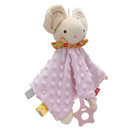 KIMISS Baby Security Decke - Plüschkuscheldecke mit Süßem Tierpuppendesign, Heller Farbe, Weich und Komfortabel für Säuglinge, Tragbare Zahnendecke (PINK) von KIMISS