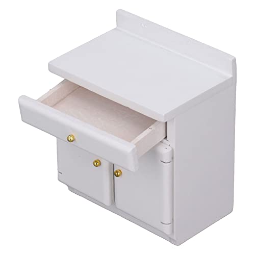KIMISS Birch Dollhouse Küchenschrank - Miniatur -Deco Möbel für 1:12 Skala Dollhouses, Realistisches und Funktionales Puppenhauszubehör von KIMISS