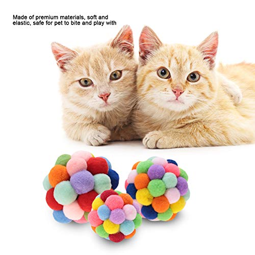 KIMISS Buntes Haustierplüsch, Ballspielzeug Soft Dog Puppy Katze Spielen Bälle Übungen mit Bell Zum Kauen Trainingswerkzeug (M) von KIMISS
