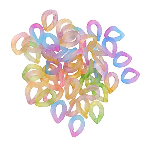 KIMISS Buntes Link Open Link Schmuck zu Schnallendekoration - 50 PCs Abnehmbare Vielseitige Verwendung (Transparent zweifarbig) von KIMISS