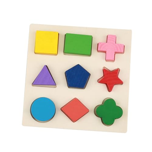KIMISS E Onal Holzspielzeugset - Geometrisches Blockgebäude -Puzzle für Frühes Lernen und Entwicklung (Eins in eins) von KIMISS
