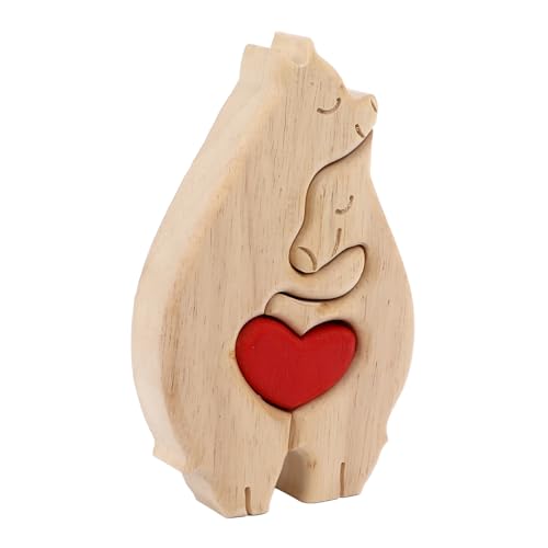 KIMISS Holzbären Puzzle Mutter und Bäreset - Exquisite Buchenholzkunst für Wohnkultur - Einzigartige Familienbindung Deco Stück von KIMISS