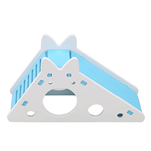 KIMISS Holzhamsterhausnest mit Klettertreppen - Umweltfreundliches Übungsspielzeug für Kleine Haustiere (Blue) von KIMISS