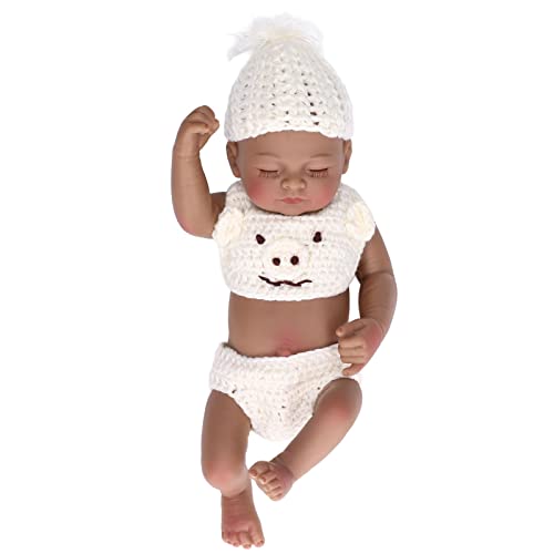 KIMISS Lifelike 10 -Zoll -Silikon Babypuppe Weiche Neugeborene Säuglings Puppe mit Schönen Kleidung für Bewegliche Gliedmaßen und Ideal für das Rollenspiel (10inch schwarzer Junge mit geschlossenen KIMISS Lifelike 10 -Zoll -Silikon Babypuppe Weiche Neugeborene Säuglings Puppe mit Schönen Kleidung für Bewegliche Gliedmaßen und Ideal für das Rollenspiel (10inch schwarzer Junge mit geschlossenen von KIMISS