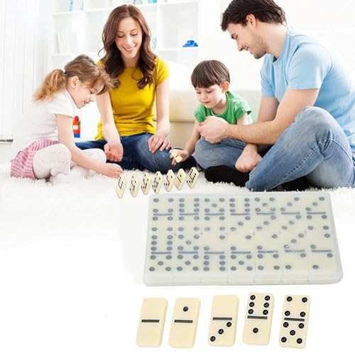 KIMISS Melamine Dominoes IX, und Onal Toy Brain 28pcs Set DIY -Holzblöcke Spielzeug Bildungsabschluss -Ligenz Puzzle Domino Jigsaw Game Black Interactive Board von KIMISS
