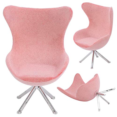 KIMISS Miniaturstuhl Floking Sofa Dollhouse Accessoire 1:12 Möbelmodell für Raumdekoration (Rosig) von KIMISS