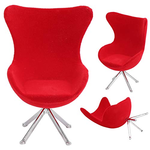 KIMISS Miniaturstuhl Floking Sofa Dollhouse Accessoire 1:12 Möbelmodell für Raumdekoration (Rot) von KIMISS
