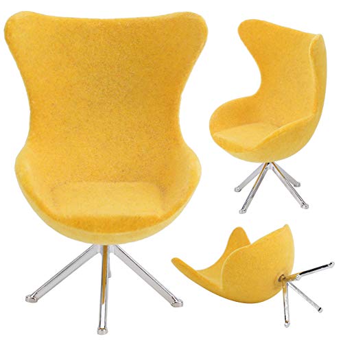 KIMISS Miniaturstuhl Floking Sofa Dollhouse Accessoire 1:12 Möbelmodell für Raumdekoration (Yellow) von KIMISS