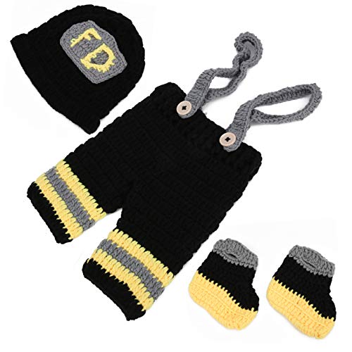 KIMISS Neugeborene Babyfotografie -Requisiten, Feuerwehrmann Hats Hosen Outfit Häkelprops, Strickkleidung Hook Kostüme Weiche Wrap Requisite KIMISS Neugeborene Babyfotografie -Requisiten, Feuerwehrmann Hats Hosen Outfit Häkelprops, Strickkleidung Hook Kostüme Weiche Wrap Requisite von KIMISS