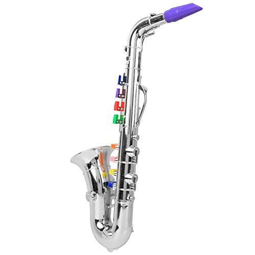 KIMISS Plastik Saxophon Spielzeug Mini Saxophon Saxal Musical Instrument Spielzeuggeschenk (Silver) von KIMISS