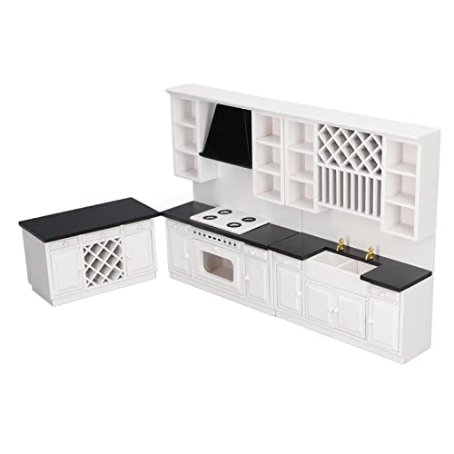 KIMISS Puppenhausküchenschrank Set 1/12 Skala Birch Wood Miniature Barschisch für Dolls House Dekoration KIMISS Puppenhausküchenschrank Set 1/12 Skala Birch Wood Miniature Barschisch für Dolls House Dekoration von KIMISS