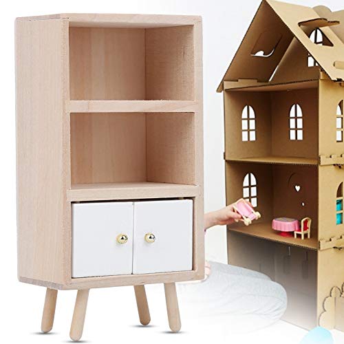 KIMISS Puppenhausschrank, 1:12 Sideboard Mini Möbel Holzschrank, Puppenhaus Miniaturdekoration Zubehör Multifunktionales Lagerzubehör (Lagerschrank) von KIMISS
