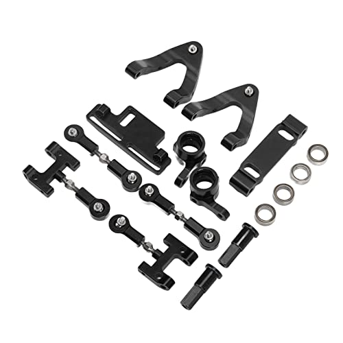 KIMISS RC Oberster Unterhängelarm Set für WPL D12 RC -Auto - Metalllenker und Hex Adapter Upgrade (Black) von KIMISS