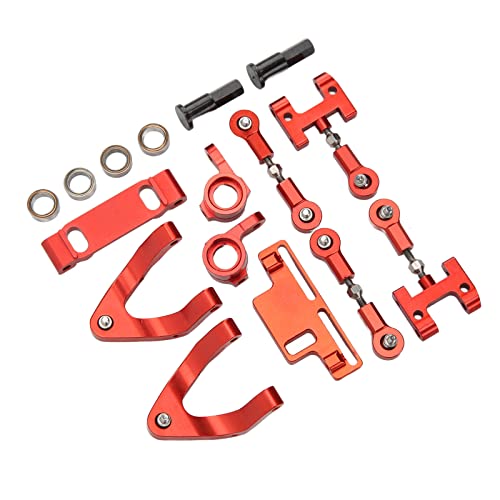 KIMISS RC Oberster Unterhängelarm Set für WPL D12 RC -Auto - Metalllenker und Hex Adapter Upgrade (Rot) von KIMISS